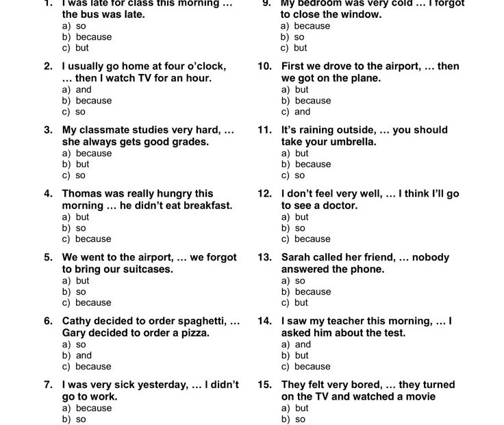 English Grammar Tests With Answers