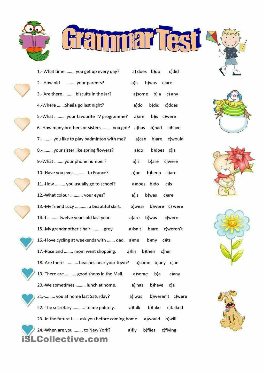 English Grammar Worksheets