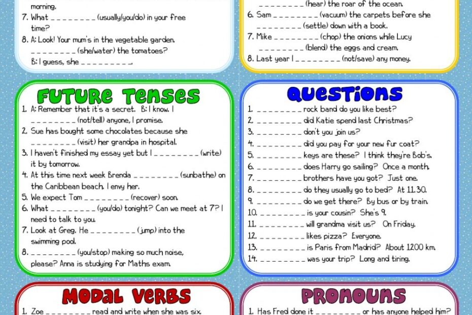 English Language Grammar Worksheets Language Worksheets