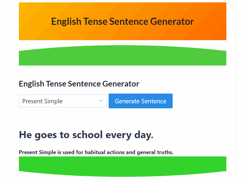 English Tenses Sentence Example Generator Making English Fun