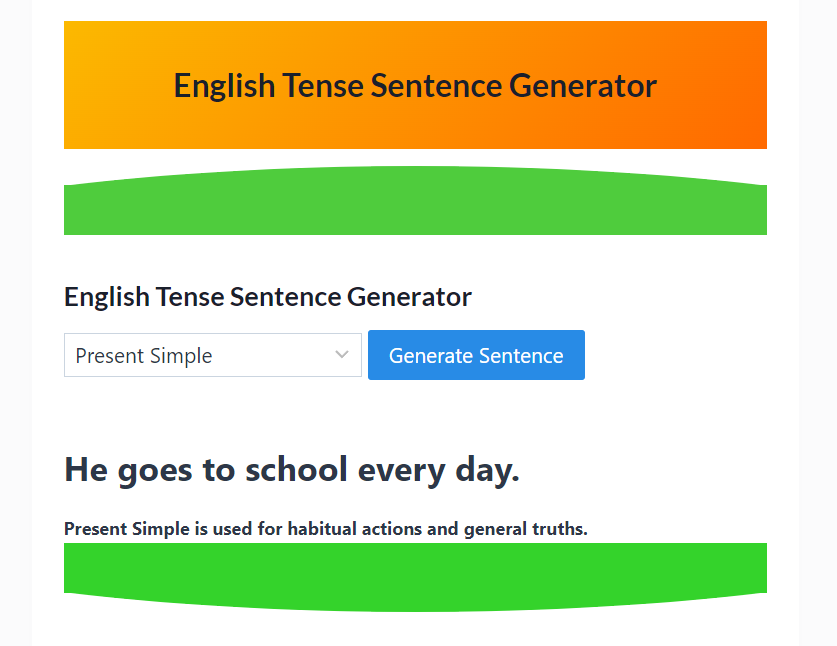 English Tenses Sentence Example Generator Making English Fun