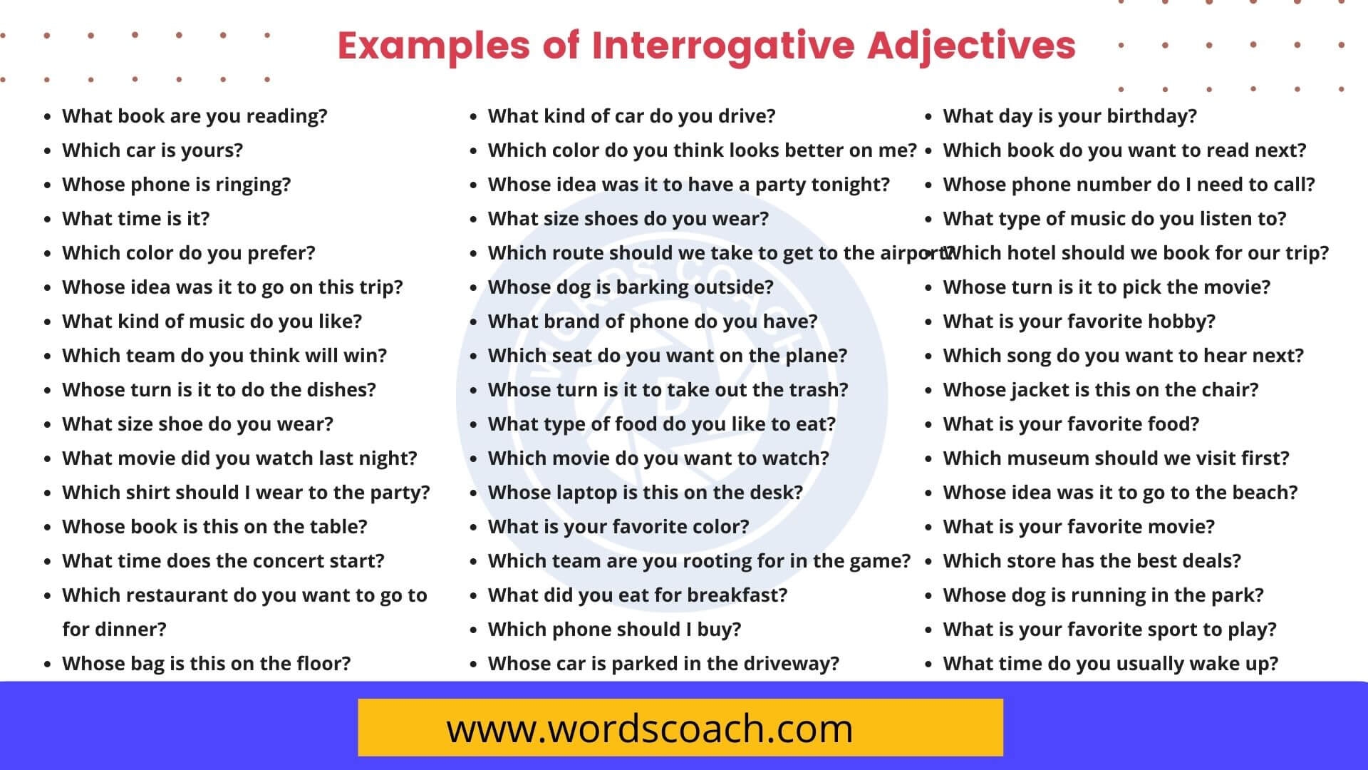 English Using Interrogative Adjectives Definitions And 60 OFF