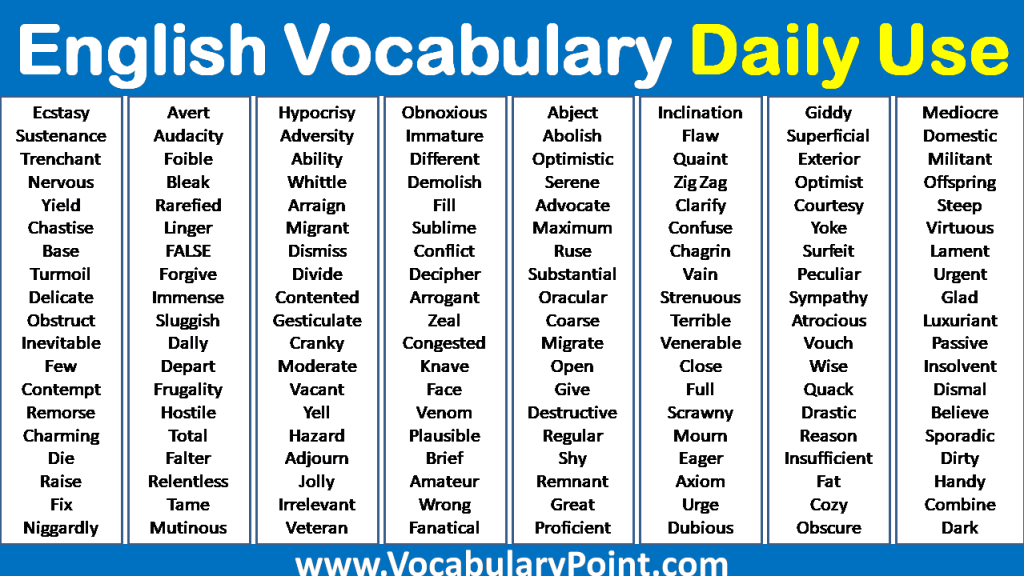 vocabulary of the day