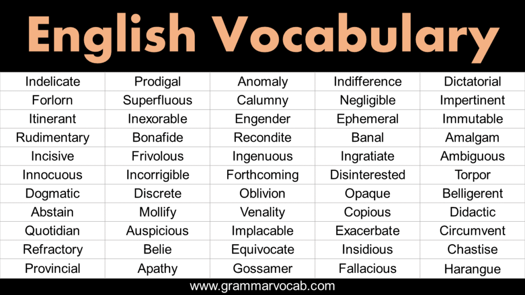 advanced english vocabulary
