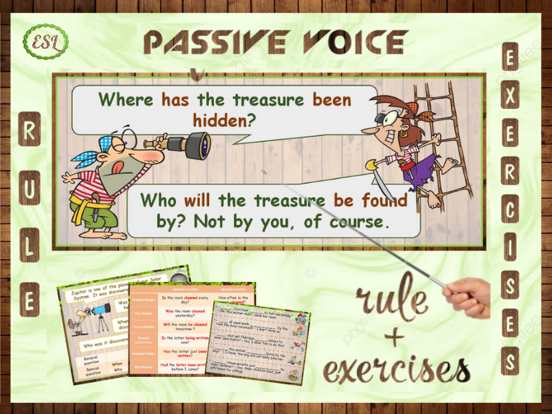 ESL Active And Passive Voice PowerPoint Rule Exercises Bundle 