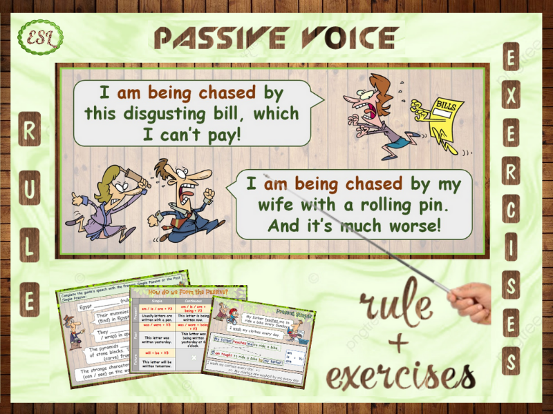 ESL Active And Passive Voice PowerPoint Rule Exercises Teaching 