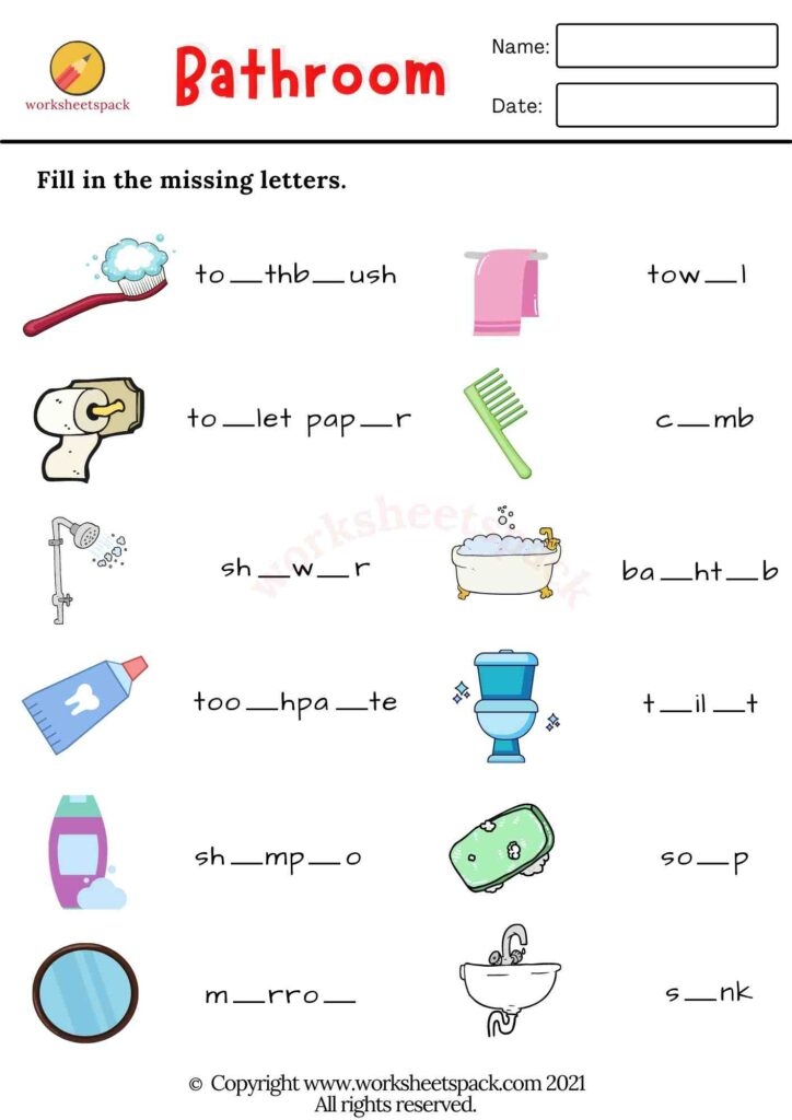 ESL Bathroom Vocabulary Worksheets Worksheetspack Worksheets Library