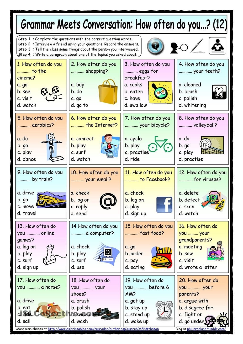 Esl Grammar Exercises For Adults