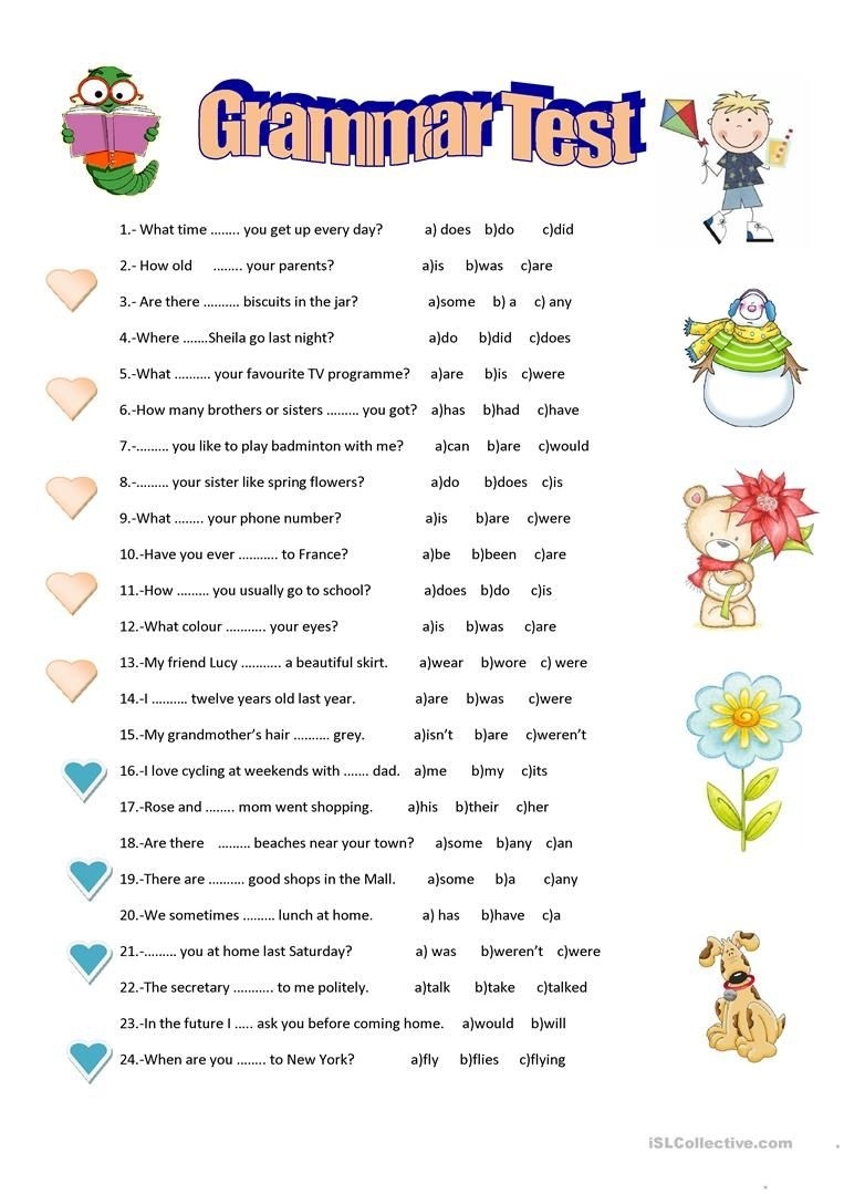 grammar test for adults
