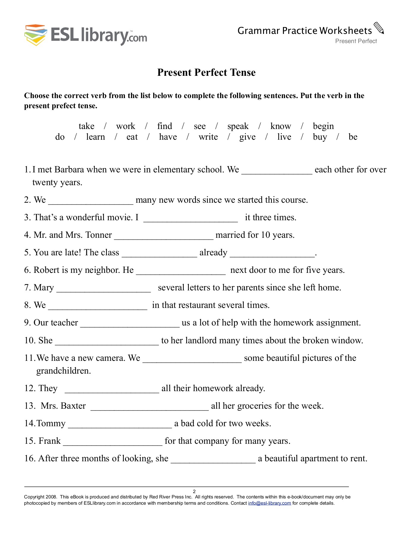 Esl Library Grammar Practice Worksheets Answers Tutoreorg Master 