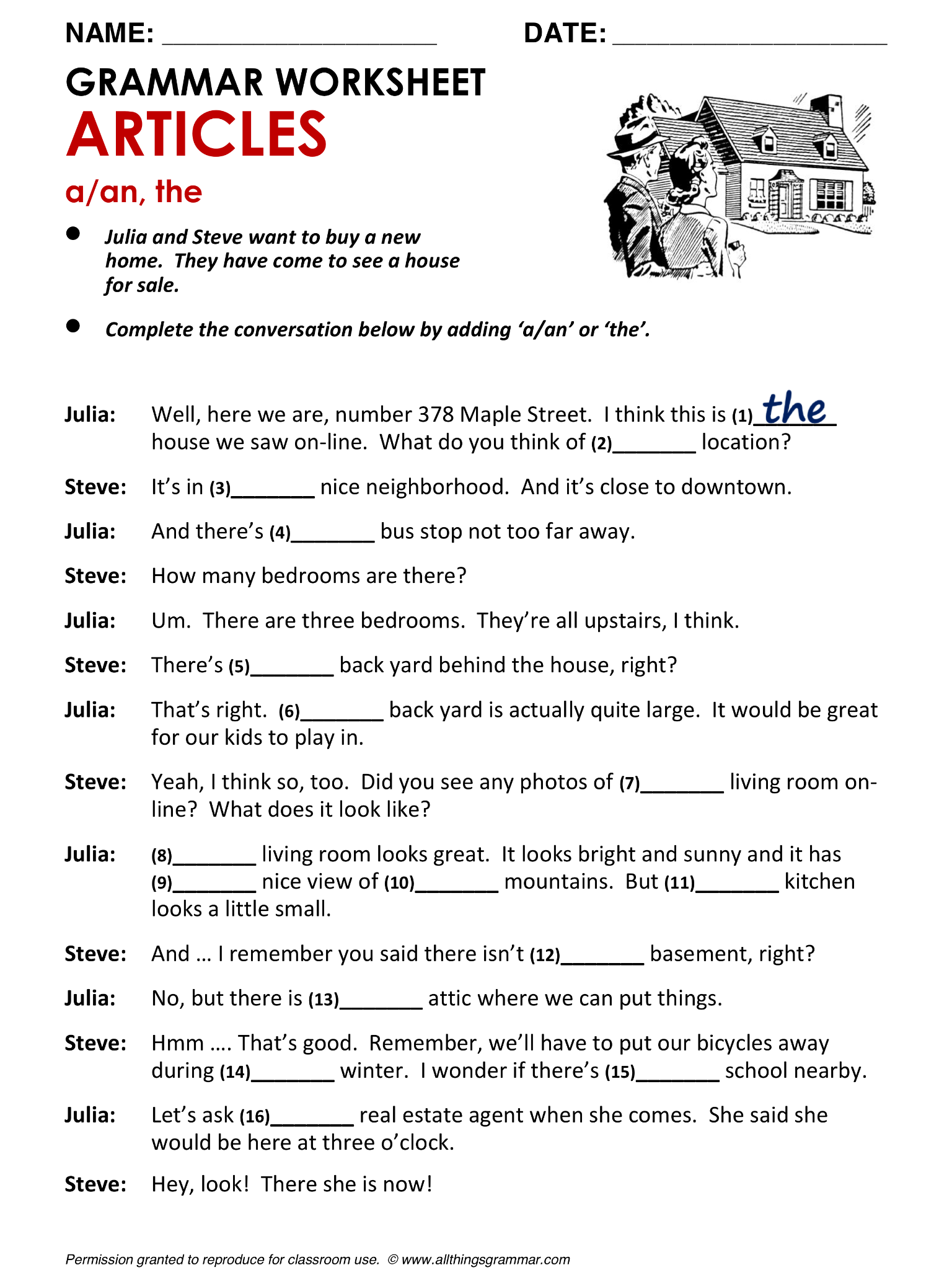Esl Printable Grammar Worksheets