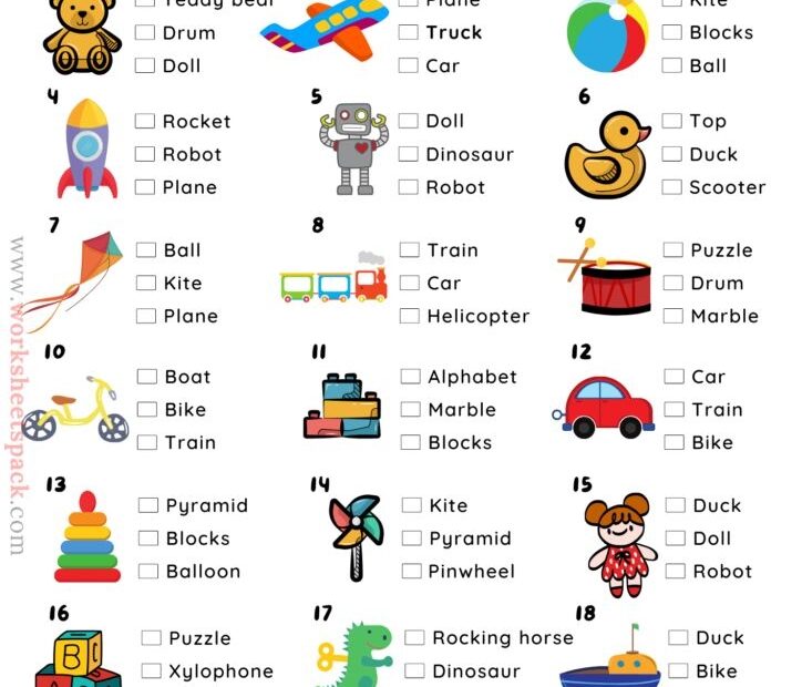 ESL Toys Picture Quiz For Kids Worksheetspack Quizzes For Kids