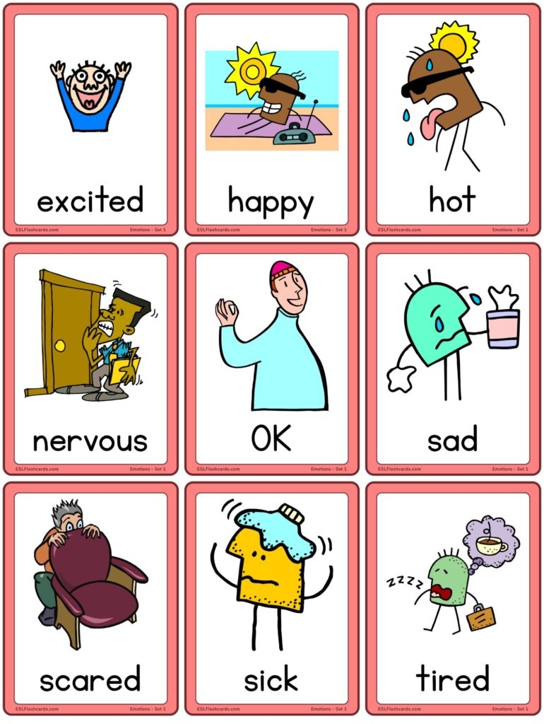 Esl Vocabulary English Worksheets For Kindergarten Flashcards Esl 