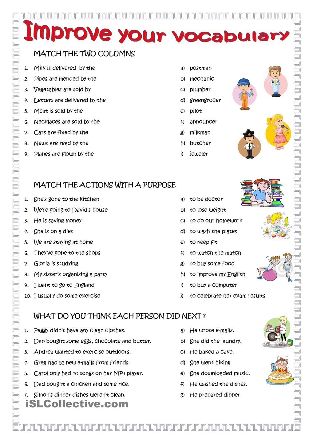 Esl Vocabulary Lists With Pictures