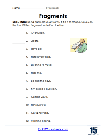 EXERCISE 1 PRACTICE A WORKSHEET 1 Identifying Sentence