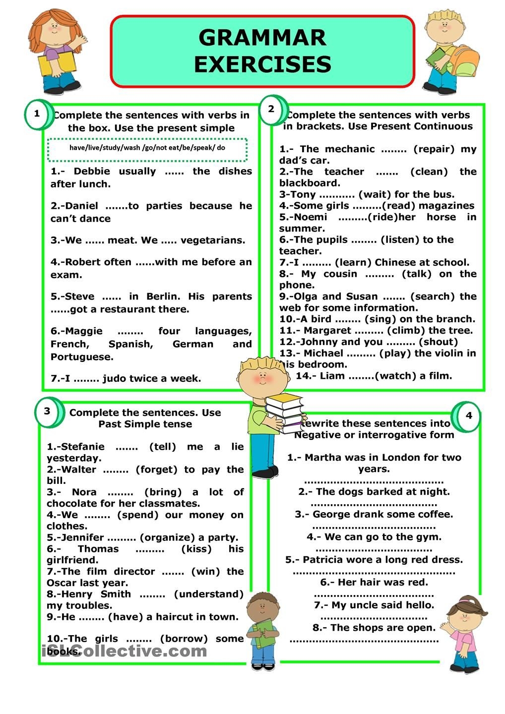 grammar english exercises
