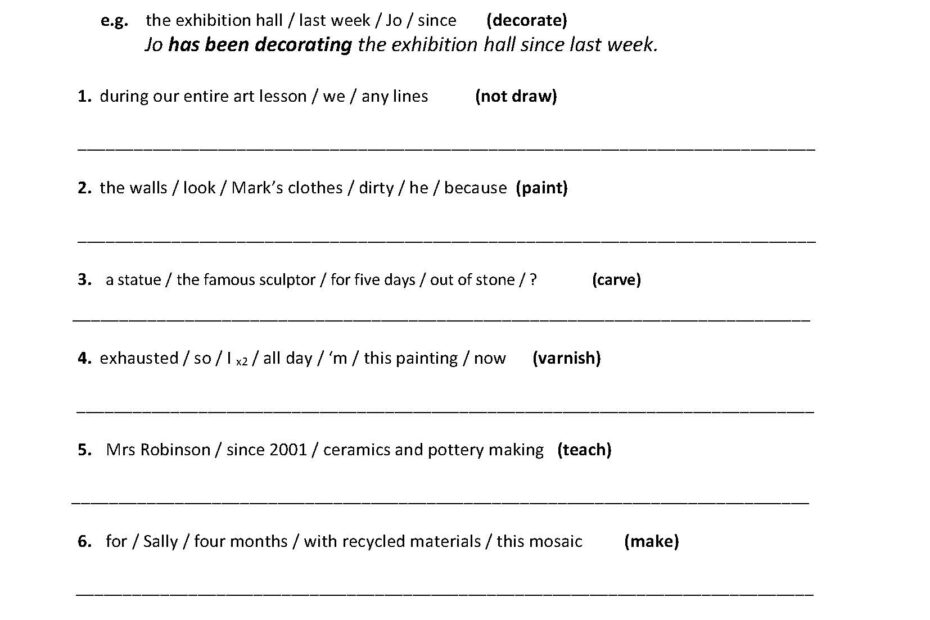 Exercises For Present Perfect Continuous Tense Infoupdate