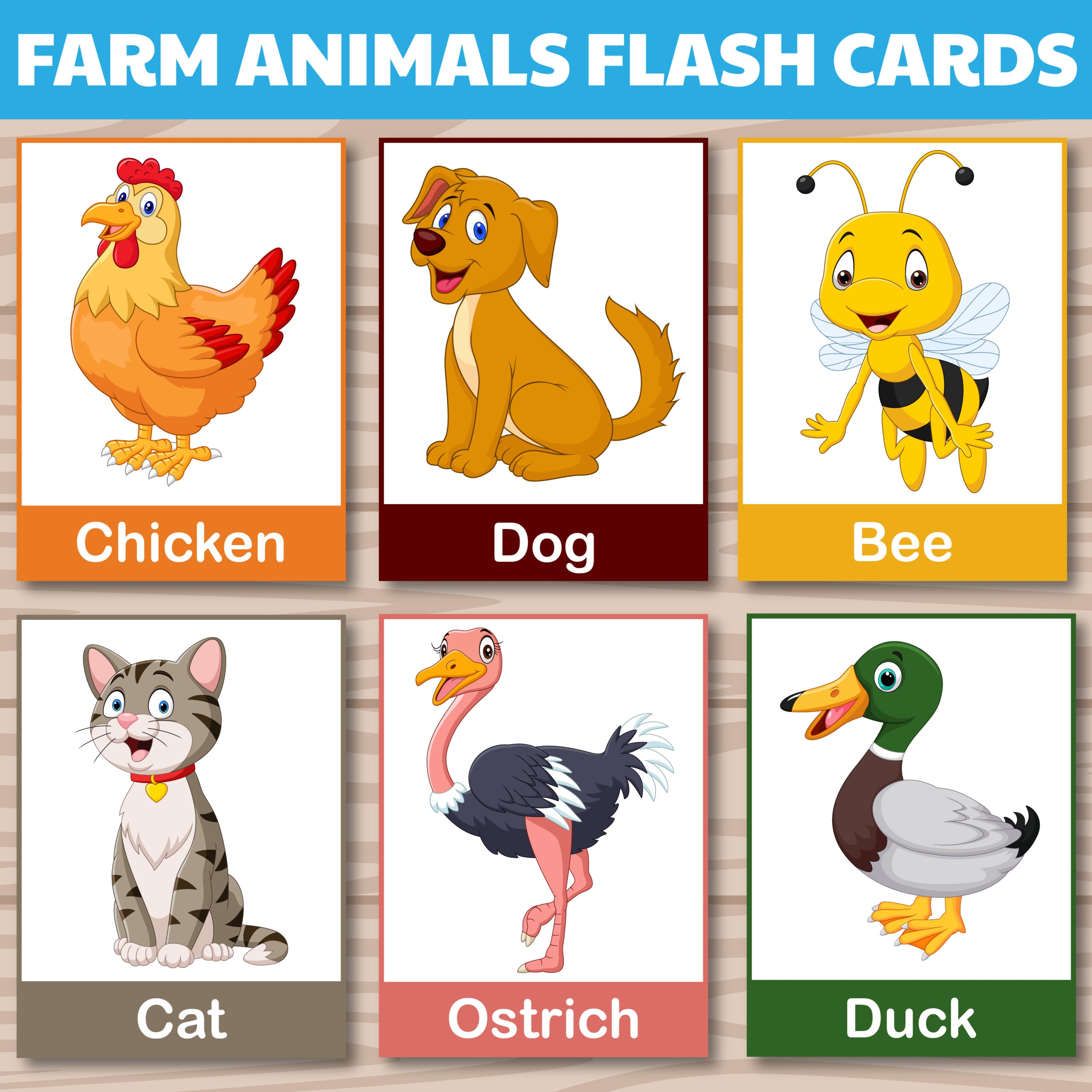 Farm Animal Flash Cards For Early Education 43 OFF