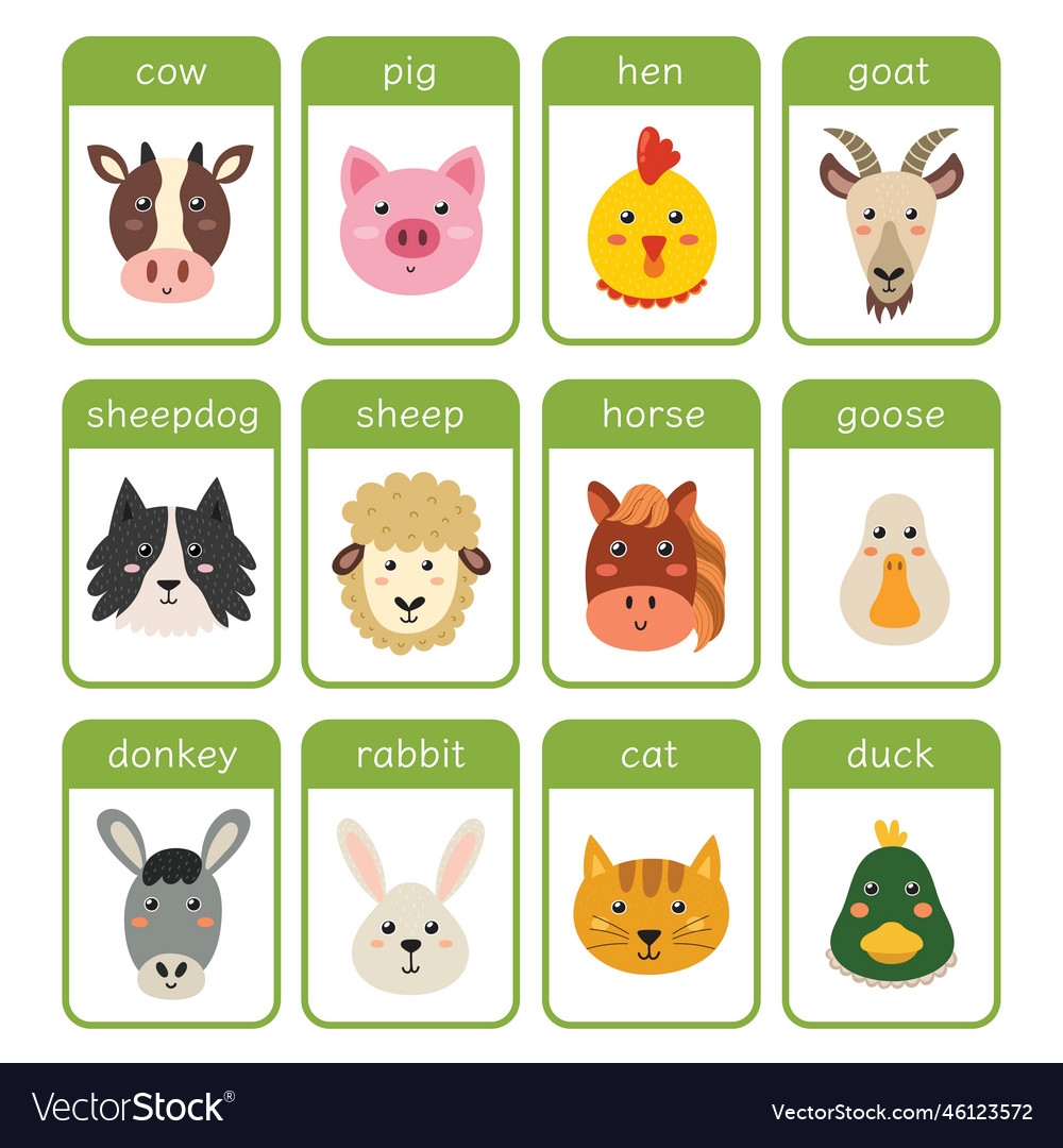 Farm Animals Flashcards For Autism Bilarasa