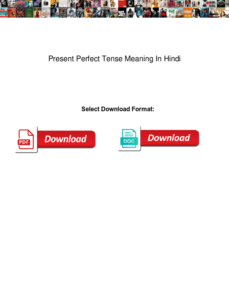 Fillable Online Present Perfect Tense Meaning In Hindi Present Perfect 