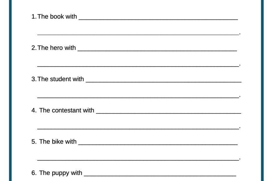 Finish The Sentence Adjective Phrases Worksheet image ReadingVine