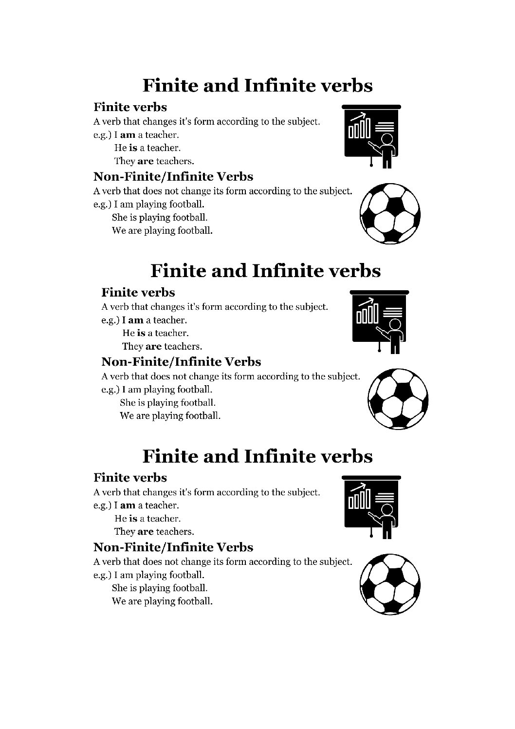 Finite And Infinite Verbs Notes Teacha 
