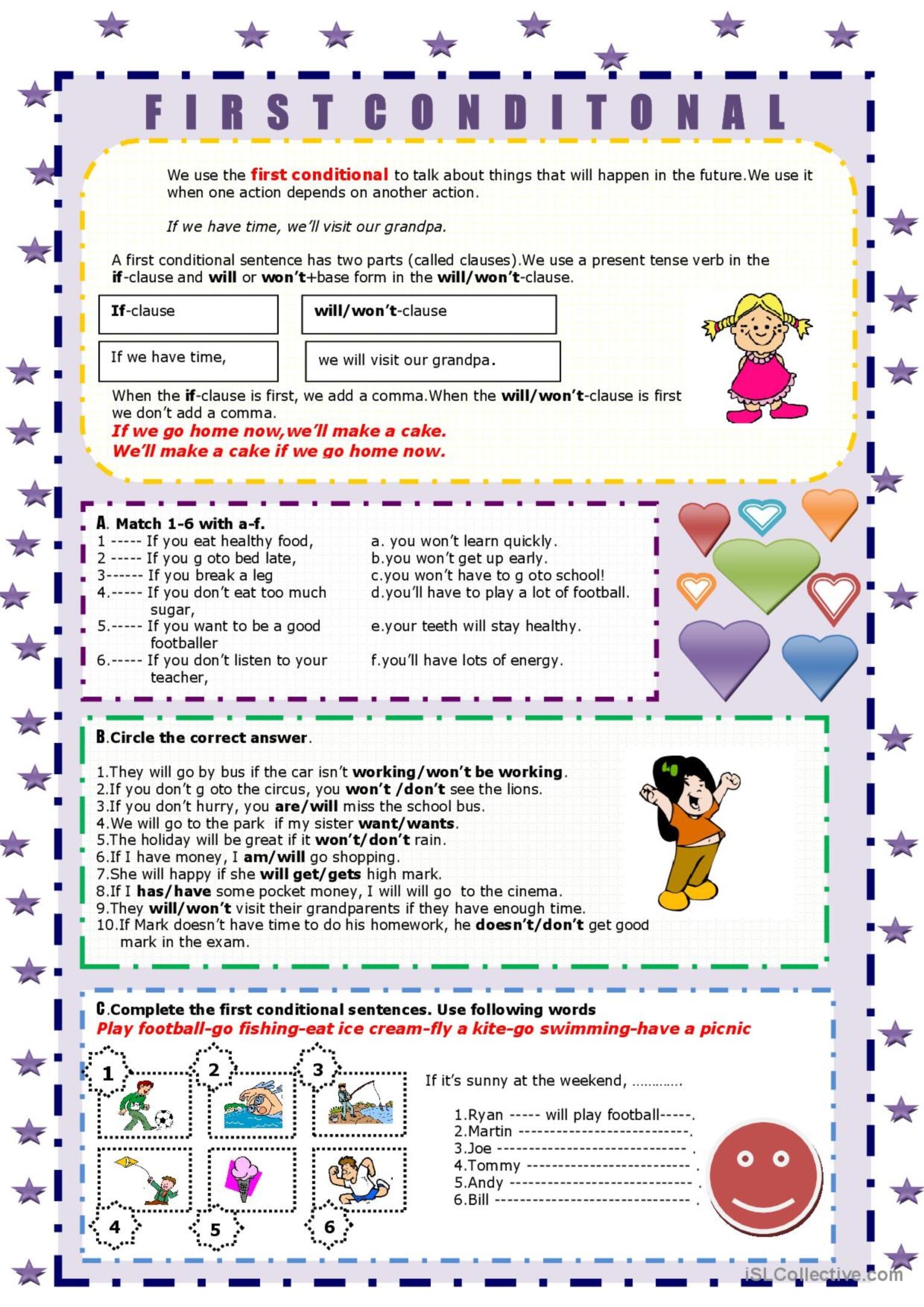 FIRST CONDITIONAL English ESL Worksheets Pdf Doc