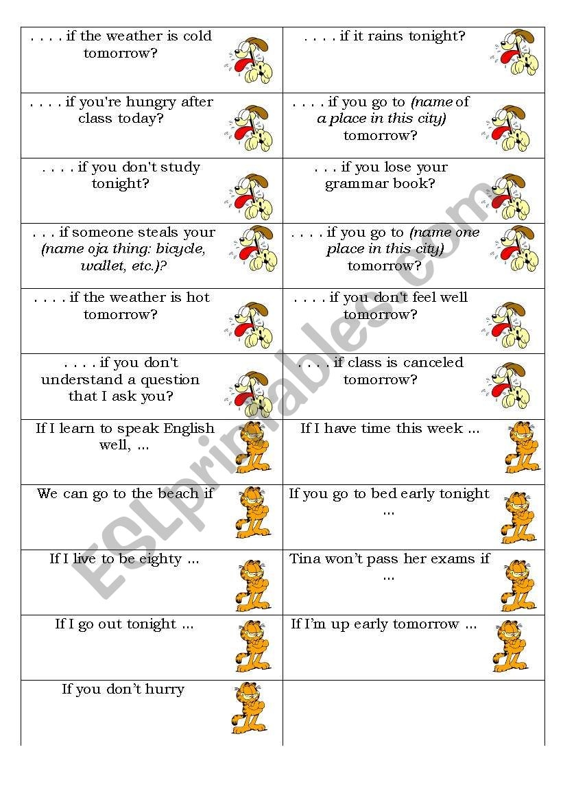 first conditional speaking activities