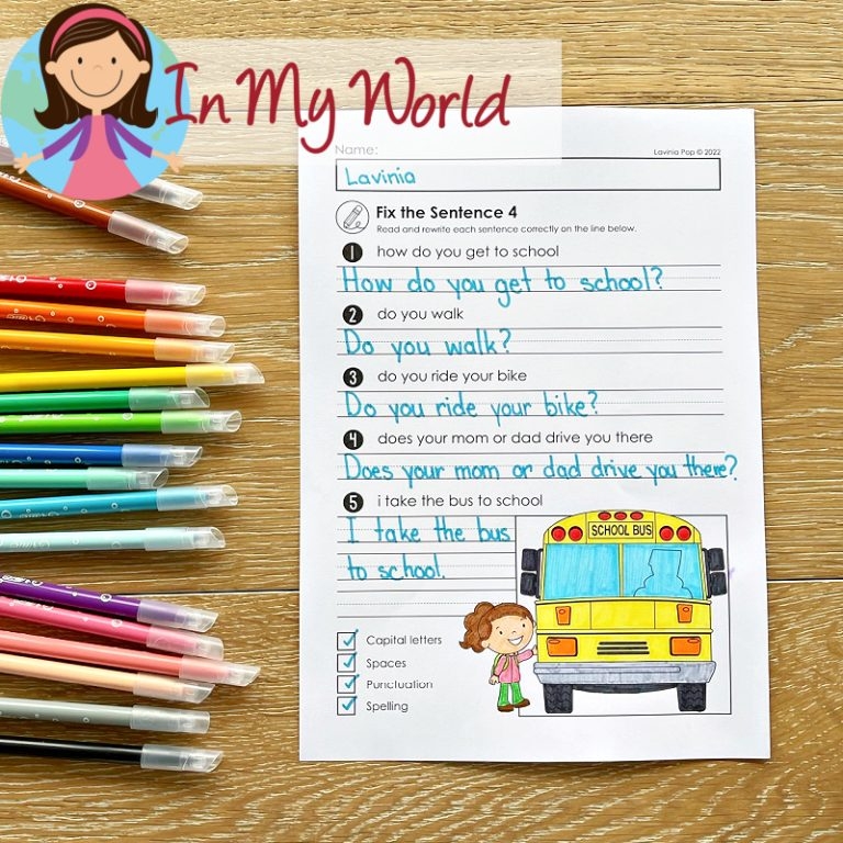 Fix The Sentence Back To School Capitalization Punctuation In My World