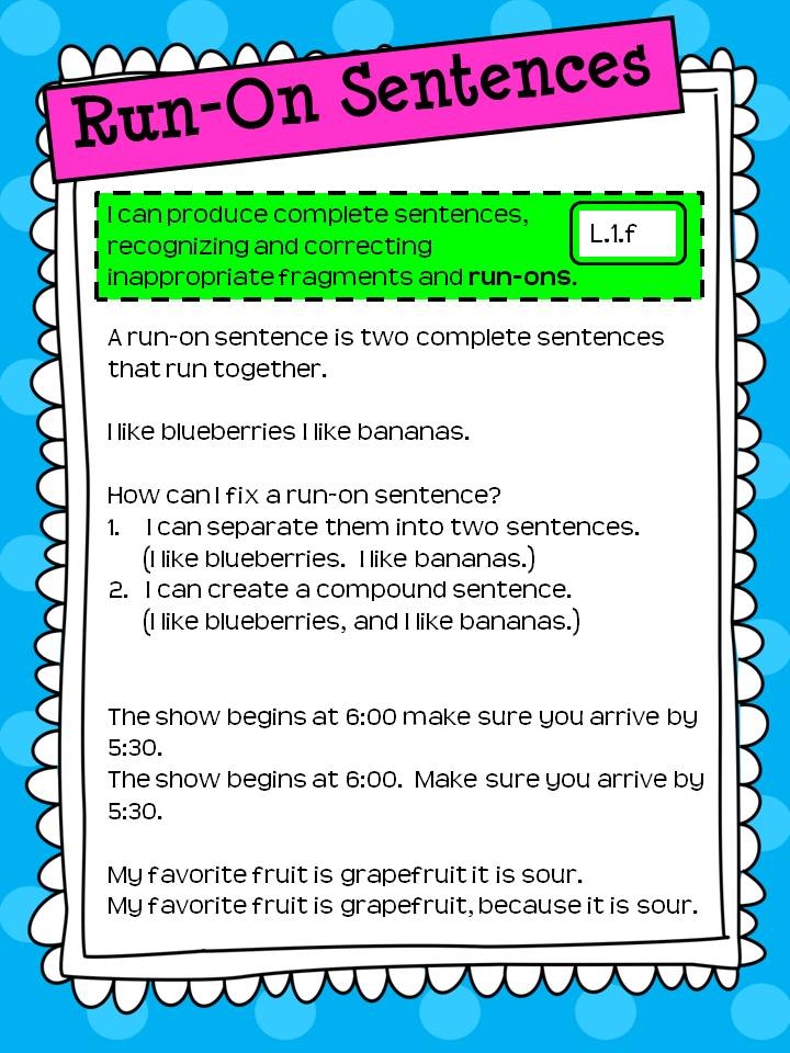 Fragments And Run Ons Worksheets Printable PDF Template