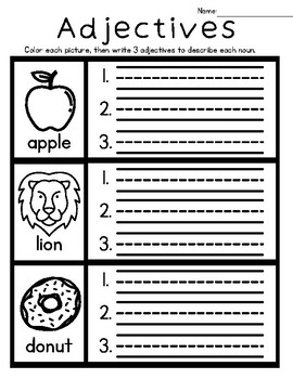 Free Adjective Practice Worksheet By Montessori In The Mitten TPT