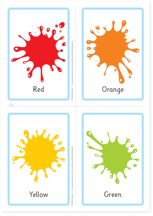 Free Colour Flashcards For Kids Totcards