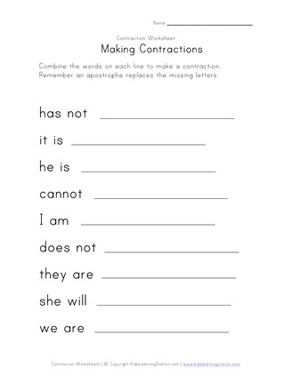 Free Contractions Worksheet 4th Grade Download Free Contractions 