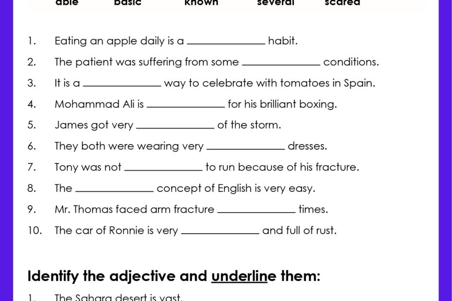 Free English Grammar Worksheet For Grade 4 Download Free English
