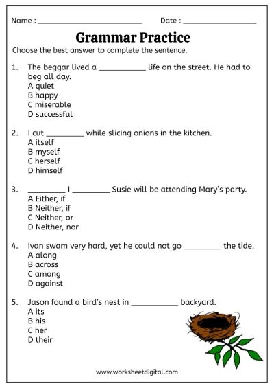 4th grade grammar practice