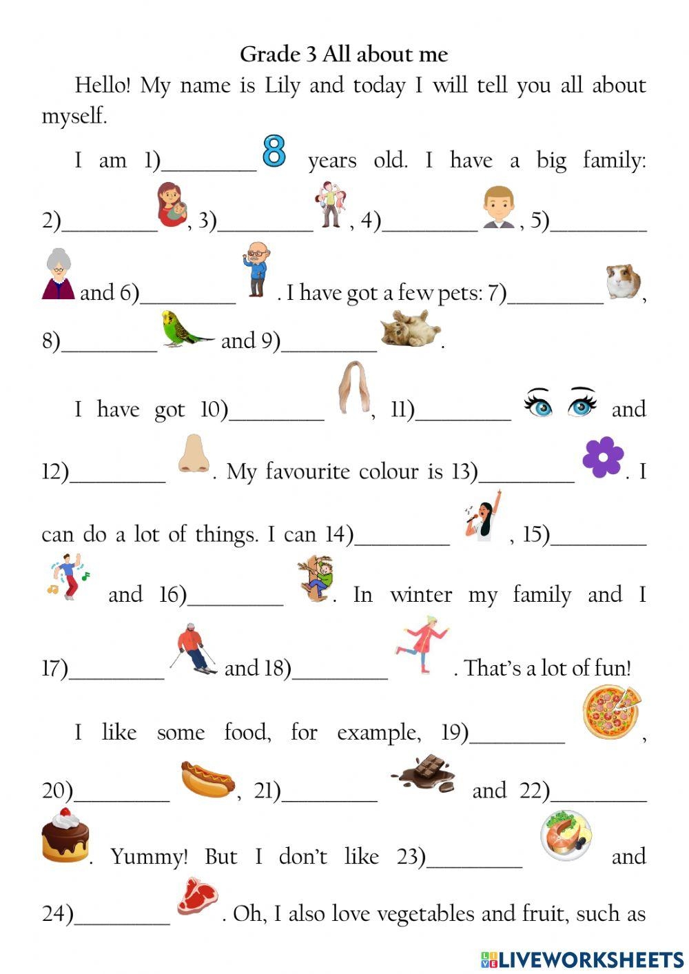 grade 3 english grammar worksheet