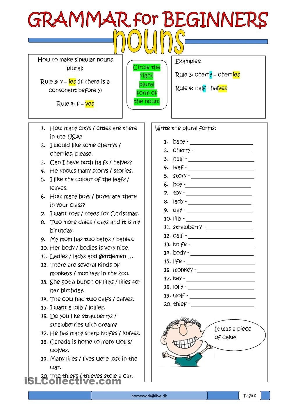 Free Esl Grammar Exercises