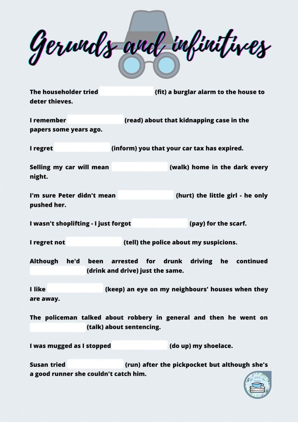 Free Gerunds And Infinitives Worksheet Download Free Gerunds And 
