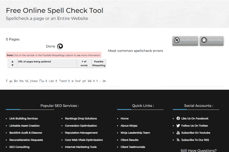 Free Online Spell Check Tool Internet Marketing Ninjas Twaino