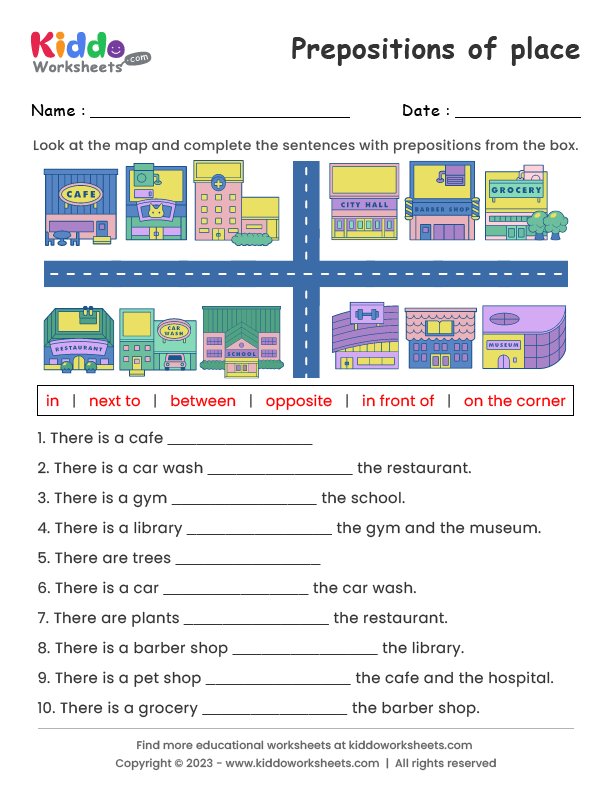 Free Prepositions Of Location Worksheet Download Free Prepositions Of 