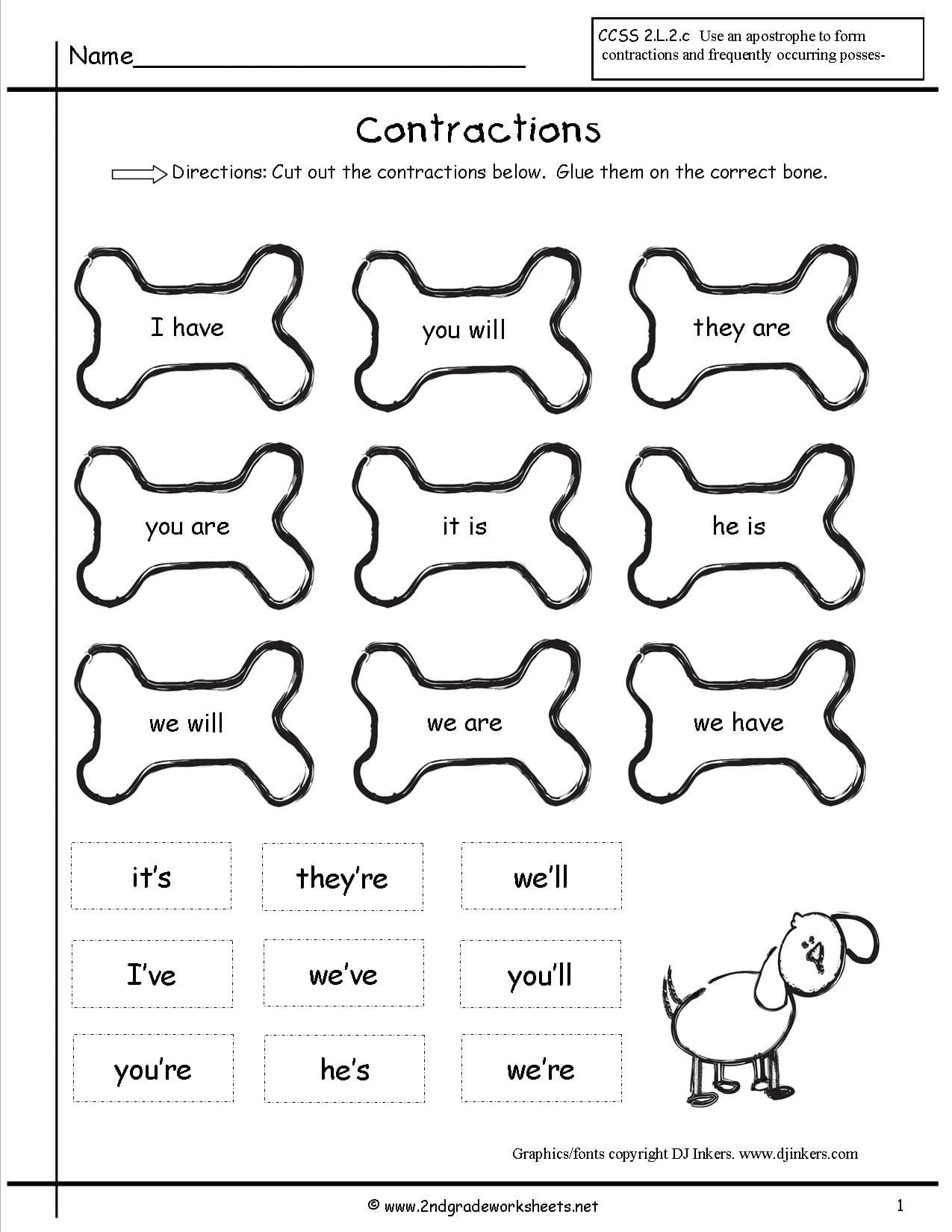 Free Printable Contractions Worksheets Lyana Worksheets