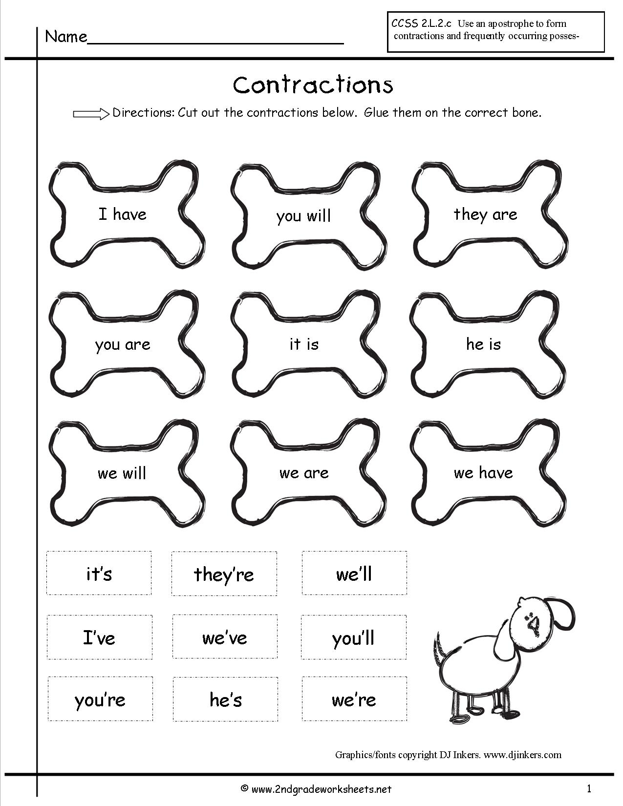 Free Printable Contractions Worksheets Printable Worksheets