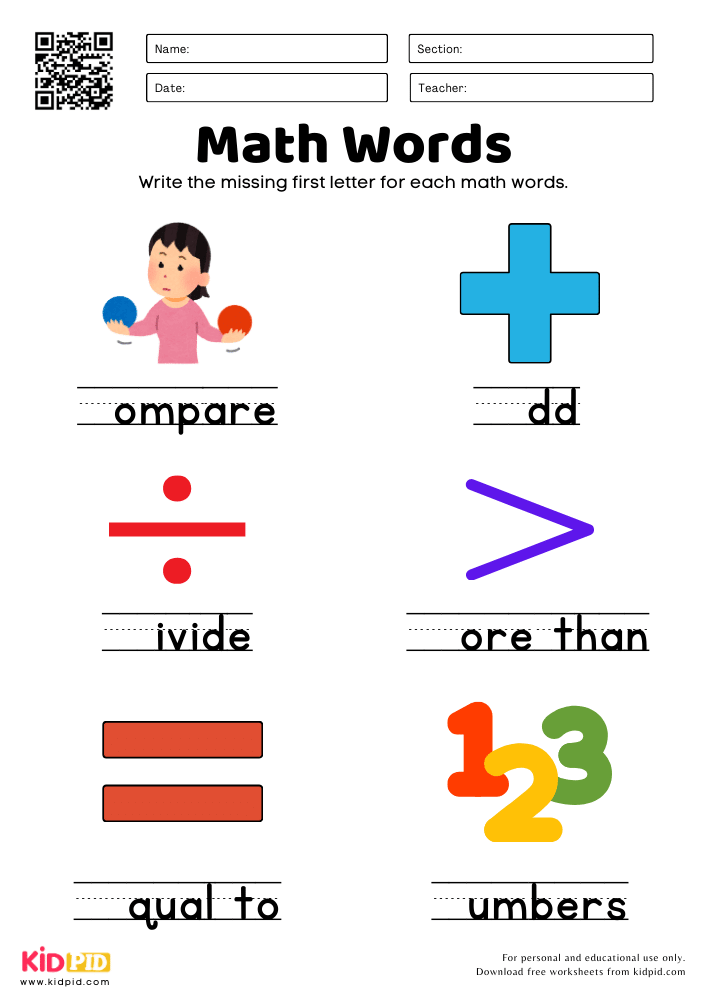 Free Printable Math Vocabulary Worksheets Download Free Printable Math 