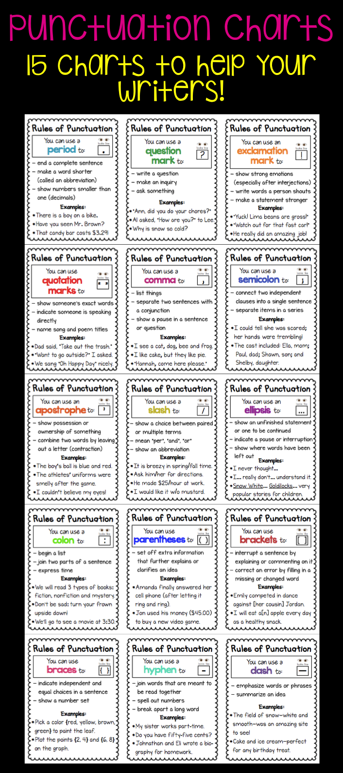 Free Printable Punctuation Rules Chart
