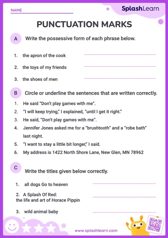 Free Printable Punctuation Worksheet Kiddoworksheets 47 OFF