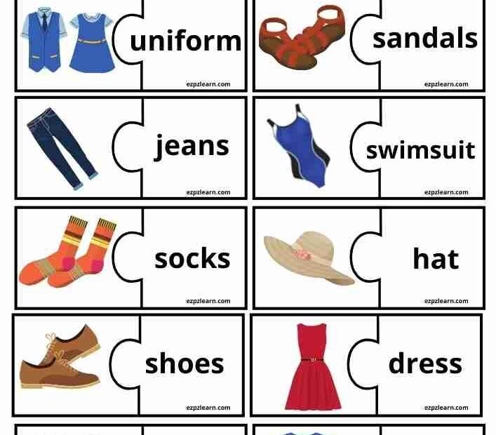 Free Printable Word Match English Vocabulary Game For Kids English