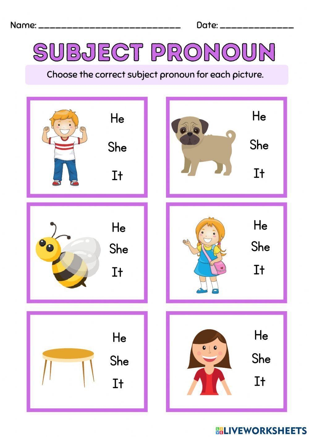 Free Subjective Pronoun Worksheet Download Free Subjective Pronoun 