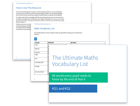  FREE The Ultimate Maths Vocabulary List KS1 KS2 