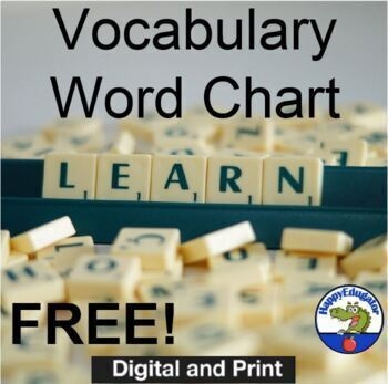 FREE Vocabulary Builder Chart By HappyEdugator TpT