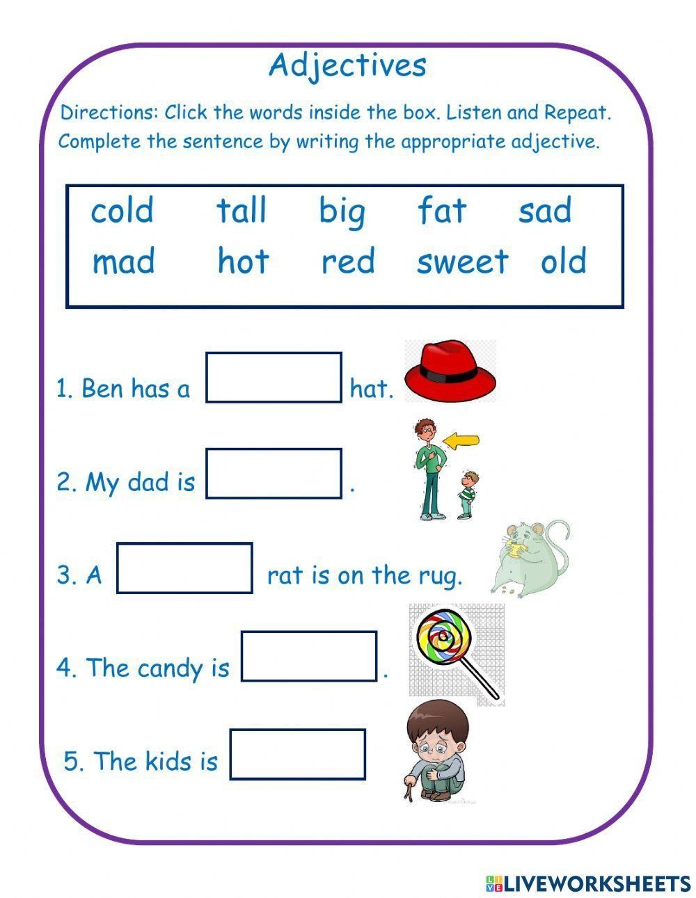 Free Worksheet Adjectives Download Free Worksheet Adjectives Png 
